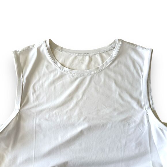 Athleta Sunlover UPF50 Dress, Fine Mesh 2.5" Hem White Slvless Wm Sz M EUC - Picture 6 of 11